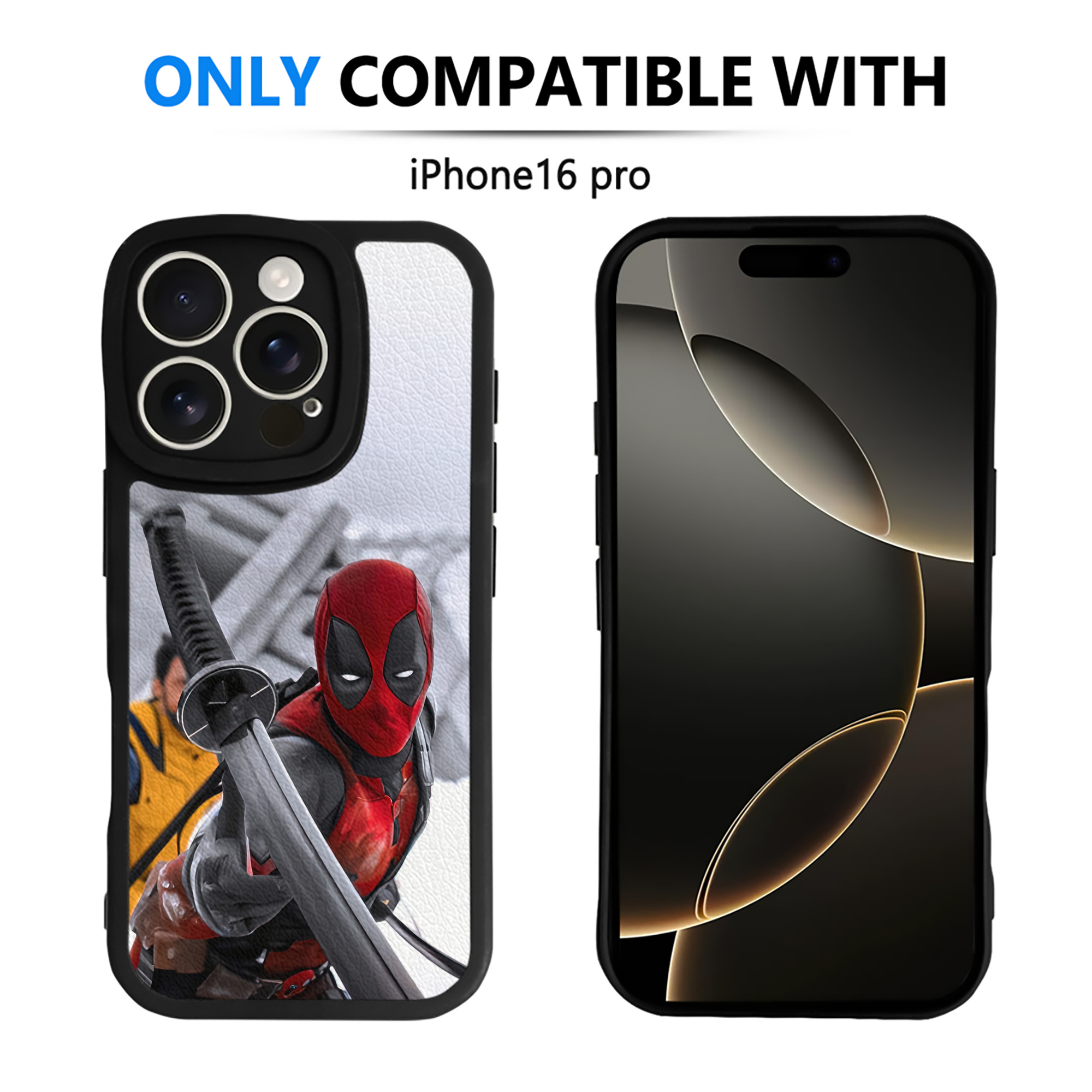（画像用） Deadpool デッドプール 【iPhone 16シリーズ対応】シリコンスマホケース（レザー調） 材質：シリコン